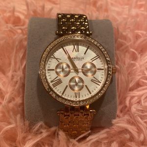 Caravelle New York by Bulova rose gold watch. Working battery.